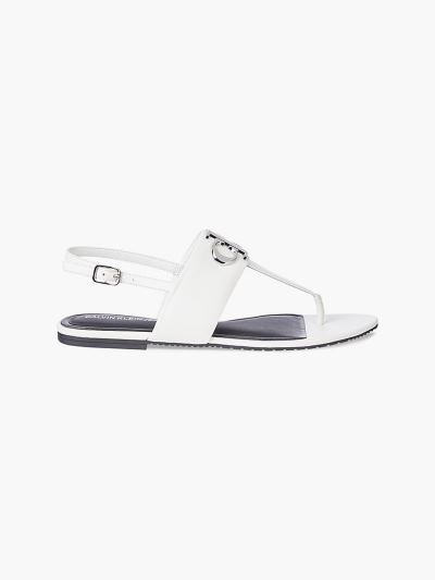 Calvin Klein Cipők HU490998 | Calvin Klein Bőr Női Szandál Világos Fehér